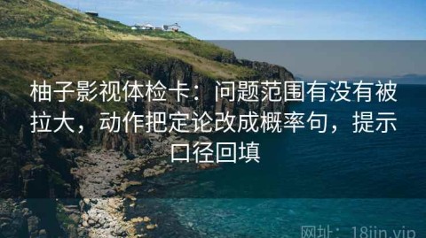 柚子影视体检卡：问题范围有没有被拉大，动作把定论改成概率句，提示口径回填