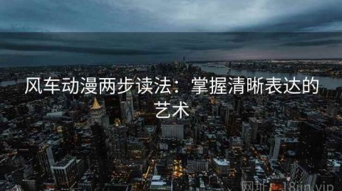 风车动漫两步读法：掌握清晰表达的艺术