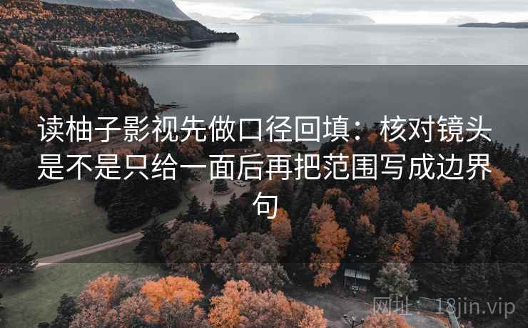 读柚子影视先做口径回填:核对镜头是不是只给一面后再把范围写成边界句 读柚子影视先做口径回填:核对镜头是不是只给一面后再把范围写成边界句
