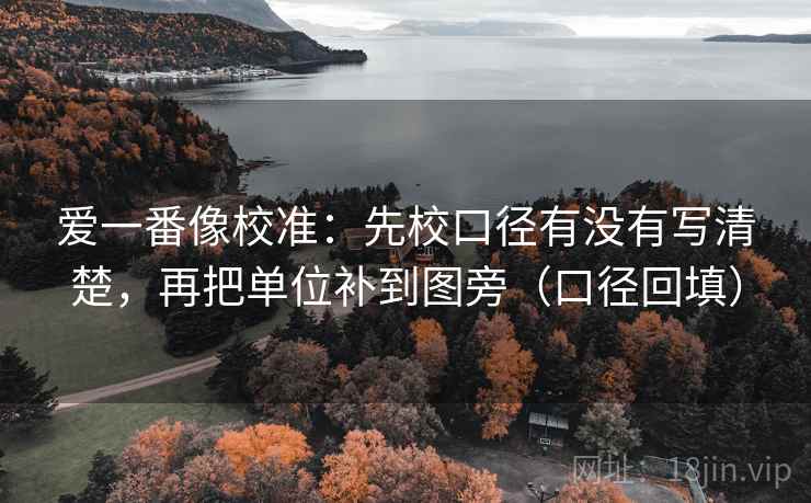 爱一番像校准：先校口径有没有写清楚，再把单位补到图旁（口径回填）